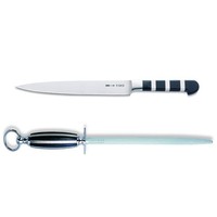 Fr. Dick 1905 Tranchier-Bratenmesser 21 Cm & Runder Wetzstahl 25 Cm Standardzug