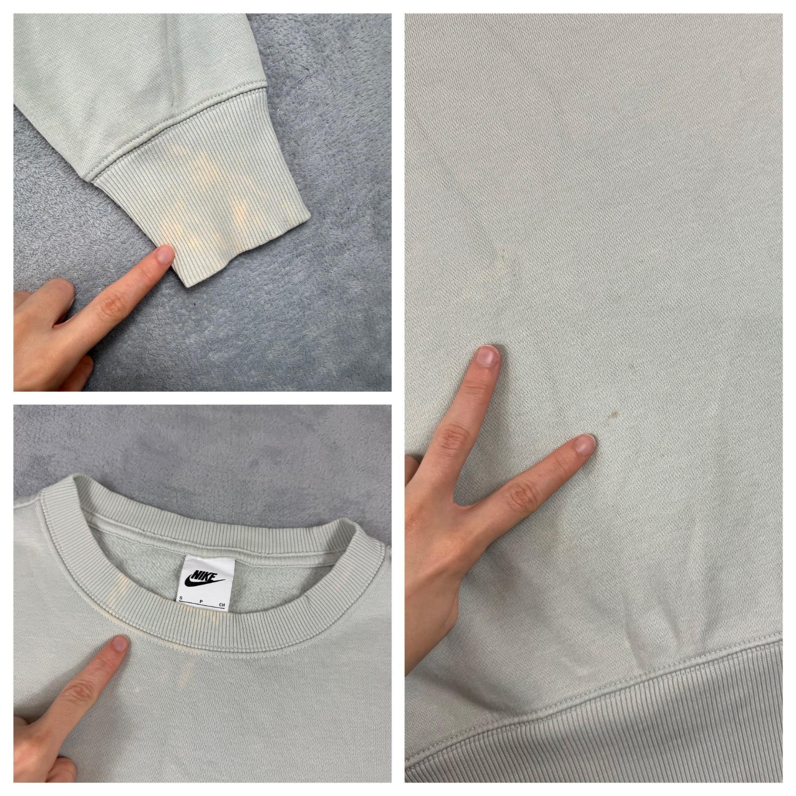Vintage Nike Sage Green Big Centre Swoosh Embroidery Small Pullover Sweatshirt image 7