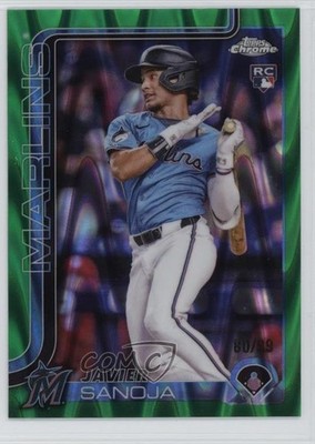 2025 Topps Chrome Green Lava Refractor 80/99 Javier Sanoja #76 Rookie RC 1m3v