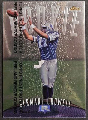 1998 Topps Finest With Peel #133 Germane Crowell Rookie RC Detroit Lions
