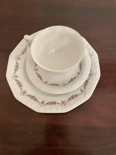 3 Teile Rosenthal Maria Weiss Rosen Gedeck Tasse Unterteller Teller - Bild 1 von 4