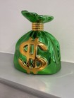 Pop Art Geldsack Money Skulptur 30 cm hoch Chrom Grün Wohnkultur Geschenk