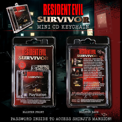 Resident Evil SURVIVOR - Playstation MINI CD (BLACK) - Keychain /Schlüsselanh.