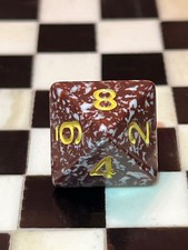 CHX LE060 Chessex d8 OOP speckled chocolate rpg d&d dice 120925@