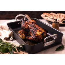 Samuel Groves Mermaid Hard Anodised Roasting Dish 16" Cast Handles Black 49cm