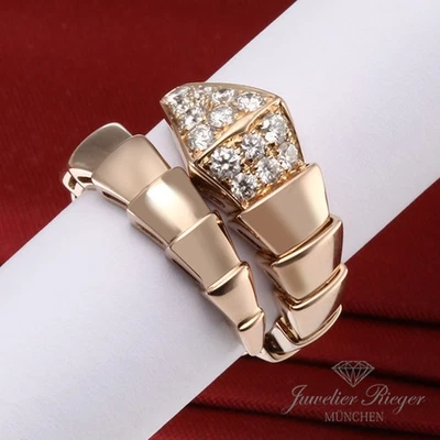 Bulgari Ring Serpenti Viper Rosegold 750 Gr 51/52 Diamanten Brillanten 2017 Gold - Bild 1 von 4