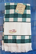 Crafter's Pride Kitchen Classic Check Cross Stitch Towel - Vanilla / Evergreen