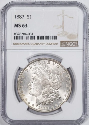 1887 NGC MS63 Morgan Silver Dollar Philadelphia Mint Uncirculated BU+
