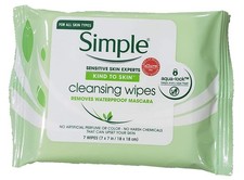 Simple Kind to Skin Cleansing WIPES Makeup Remover Compostable 7 each