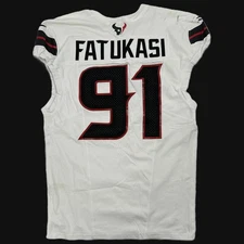 Foley Fatukasi GAME WORN 🔥 Houston Texans Nike NFL Jersey 👕vs Jaguars Inc. COA