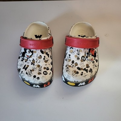 CROCS Kids' Mickey and Minnie Mouse Clogs- Red and Black size 10