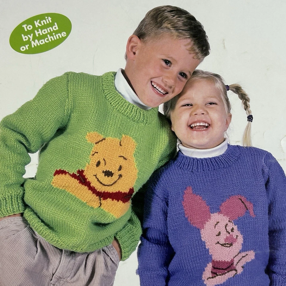 Leisure Arts Pooh & Pals Knit Sweaters Pattern Booklet Hand or Machine Disney - Image 2 of 4