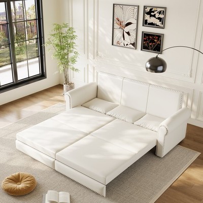 Upholstered Sofa with Pull Out Bed, Convertible Sleeper Sofa Bed
