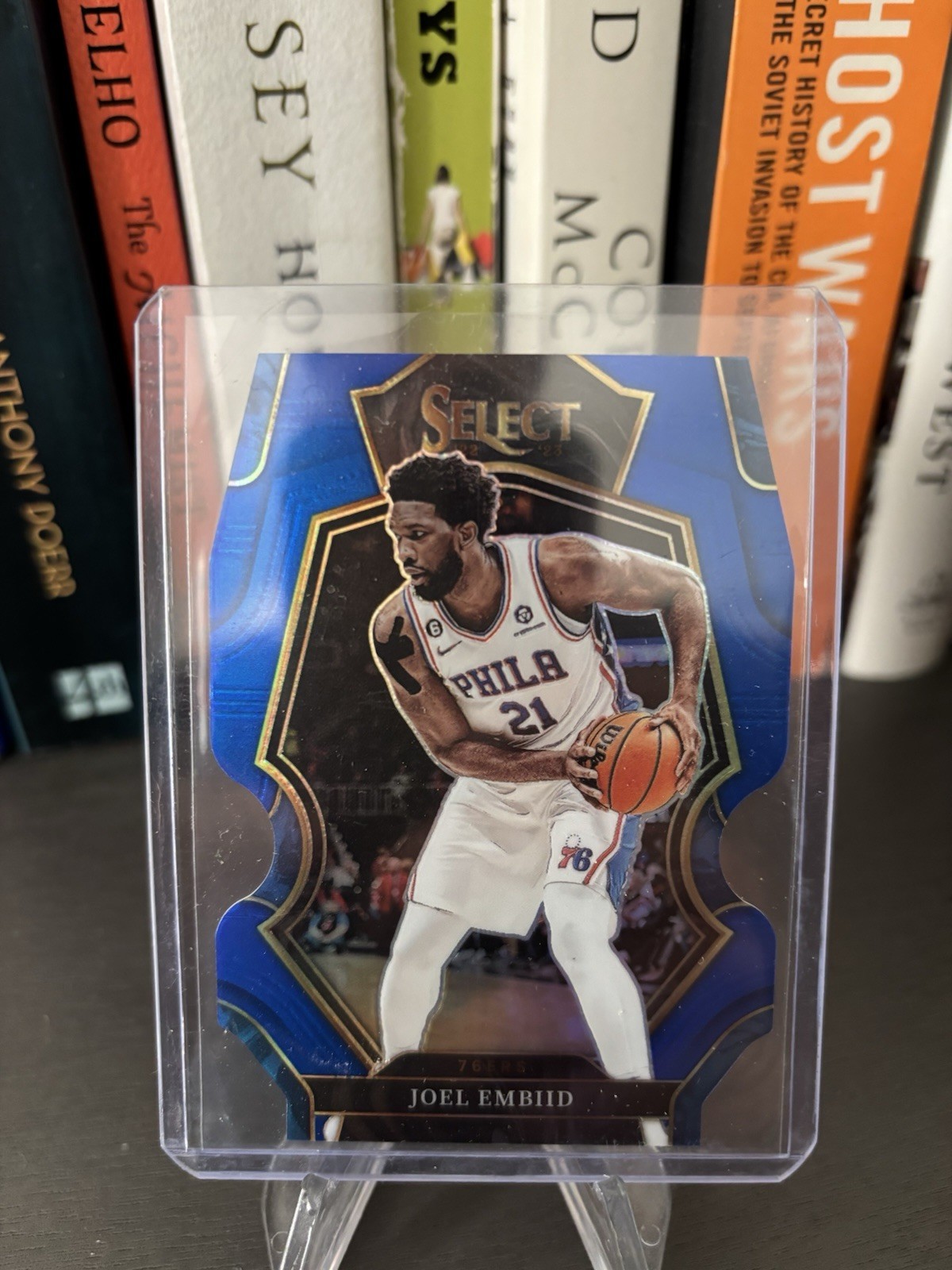 2022-23 Panini Select - Premier Level Joel Embiid #147 Blue Prizm Die-Cut /249