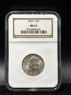 1947 Silver 25C NGC 66 Washington Quarter UNC US Coin D76