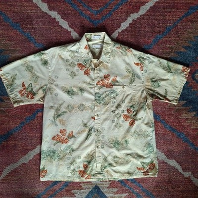 Vintage made in Korea Pierre Cardin Men's Hawaiian shirt XL; 100% cotton