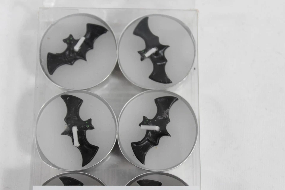 Paquete de 6 velas góticas de tealight de murciélago decoración gótica del hogar Halloween estética oscura Foto 3 de 4