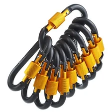10 Pack Aluminum Carabiner D Ring Locking Spring Snap Hook for Camping Keychain
