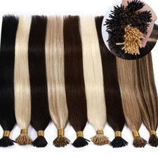 1G/S I Tip Stick Hair 100 Real Remy Human Hair Extensions Micro Ring Bead 100S