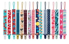 Nuby Printed Cloth Pacifinder Clip 2 Pack - 0+ Months - Boy - Girl - BPA Free