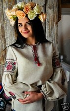 Ukrainian embroidered traditional shirt for ladies, blouse, sorochka vyshyvanka