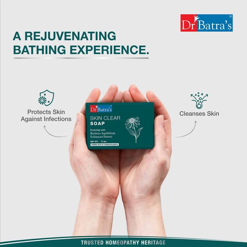 Savon Transparent Dr Batra's Enrichi En Berbérine - 75g, Naturel, Sans Alcool, Pour L'Acné