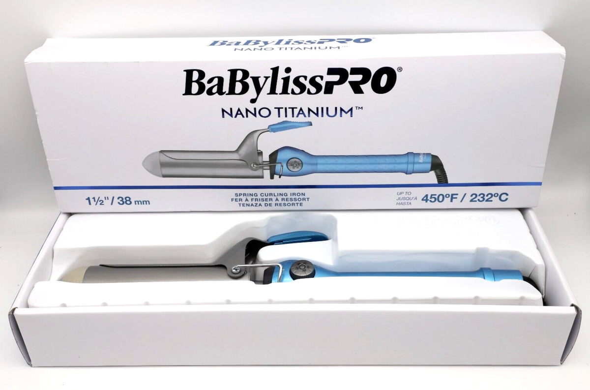 BaByliss PRO Nano Titanium Spring Curling Iron,