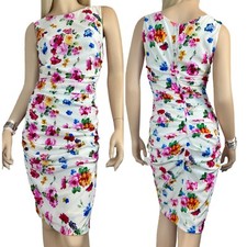 LEGENDARY! DOLCE&GABBANA DRESS IT42 white tight-fitting with a print of flowers