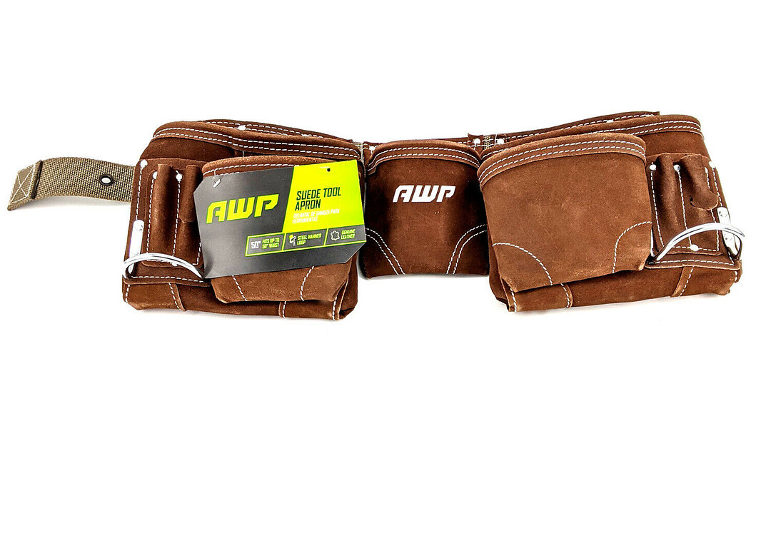 AWP Suede Tool Apron Steel Hammer Loop Genuine Leather 50