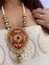 Statement Necklace Coral Red Necklace Indian Jewellery Bridal Jewelry