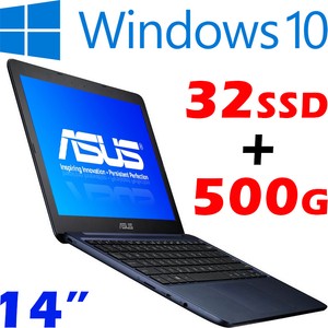 ASUS EeeBook E402SA Intel N3050 32GB-SSD +500GB-SATA 14" 