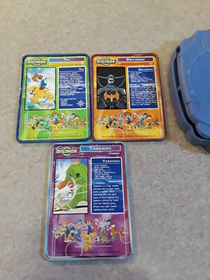 3 2000 Taco Bell Digimon Metal Cards with Digivice 3 2000 Taco Bell Digimon Metal Cards with Digivice