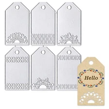6 Pieces Retro Bookmarks Cutting Dies Lace Flowers Labels Die Cuts for Card M...