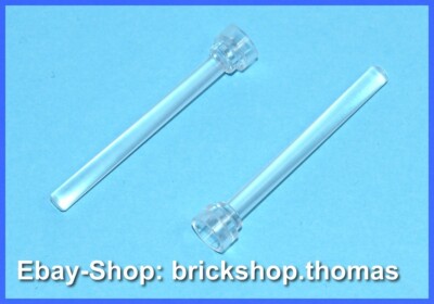 Lego 2 x Antenne durchsichtig - 3957b - Antenna Trans-Clear 1x4 - NEU / NEW
