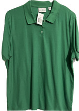 NEW Men's 2 XL Polo Shirt Casual Golf Cotton Short Sleeve Green