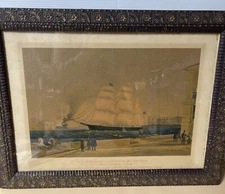 Vintage Print The American Clipper Bark Zephyr  (circa 1842)