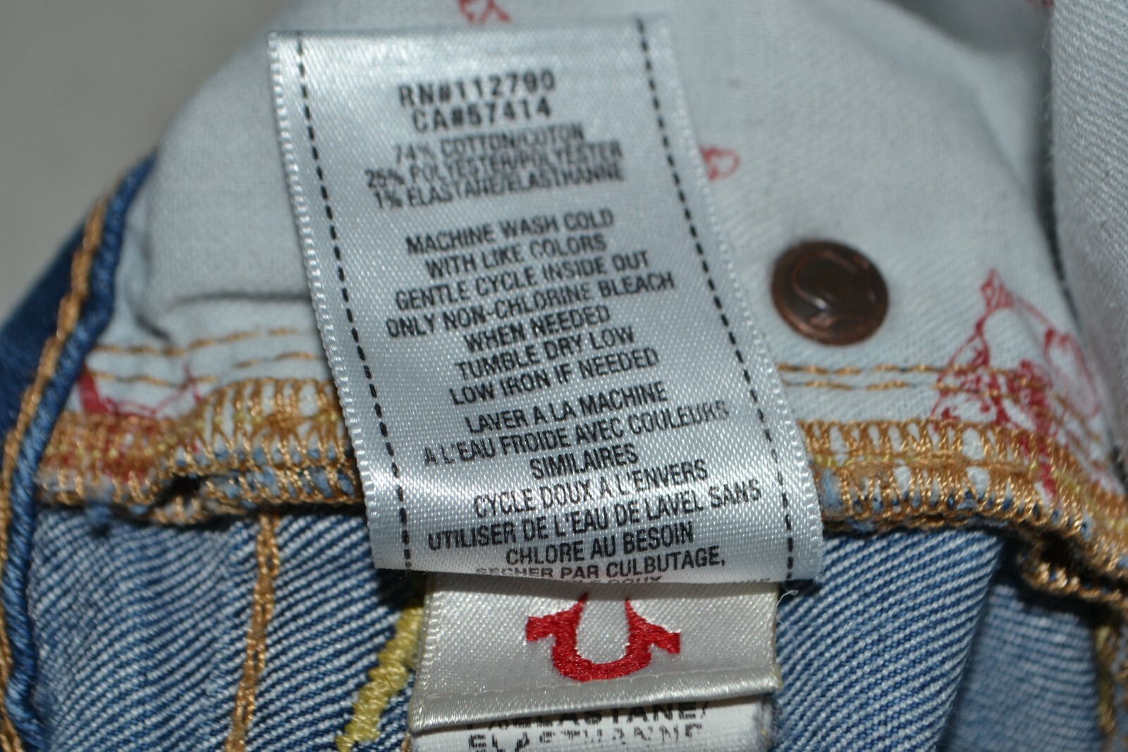 True Religion Women's Skinny Pocket Flaps Light Blue Denim Jeans Sz 25x32 thumbnail 10