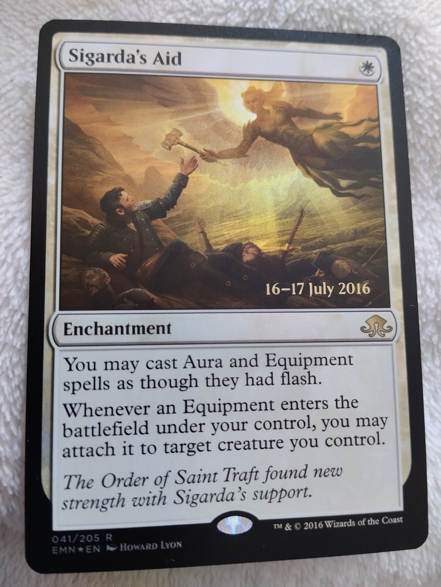 MTG SIGARDA'S AID FOIL ENG EXC Prerelease Promo Eldritch Moon 2016
