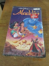 Disney ALADDIN VHS Clásico Diamante Negro Vintage Cinta SELLADA (Estuche Negro)