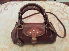 Borsa Blumarine Pelle marrone pochette zaino busta mano spalla tote bag