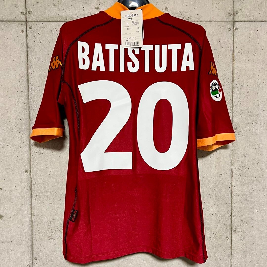 【DEAD STOCK】ASローマ 00/01 ユニフォーム BATISTUTA MINT Batistuta 20 L AS Roma 2001 2002 Home Jersey Maglia