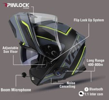 VIPER RS-V191 CASCO MOTO MODULARE BLUETOOTH FLIP ANTERIORE RAZA GIALLO