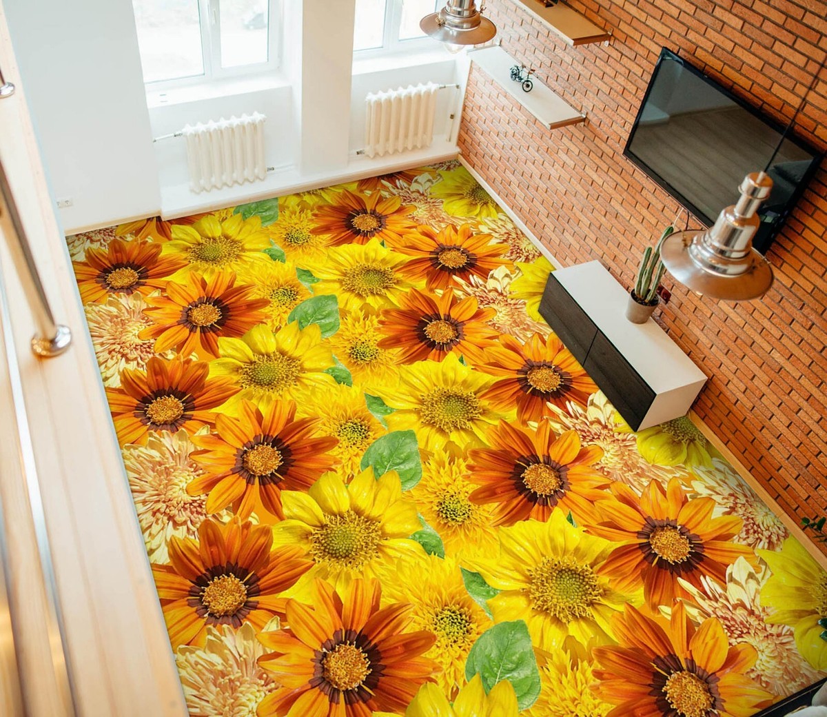 3D Sunflower SKE3469 Floor WallPaper Print Decal Epoxy Floor Deco