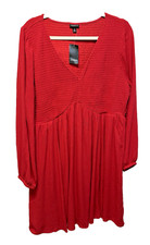Torrid Dress Size 2 Rouched Top Swinging Bottom Long Sleeve NWT
