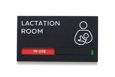 Lactation Room Sign with Slider for Dual Messages Room Status (AVAILABLE or I...