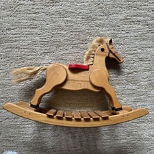 Miniature Wooden Rocking Horse Detailed  Handcrafted 16  Long 9  Tall Wi Made