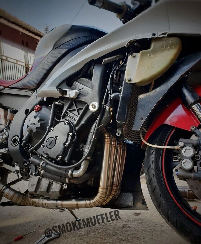 Yamaha YZF R6 YZF-R6 2006-2016 acero inoxidable tubos de escape personalizados tubos de cabezal aptos Foto 4 de 4