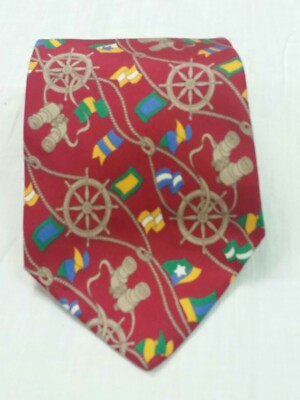 Alessandro d'este Krawatte Tie Necktie 100% Seide Silk Segelschiff Schiff Yachting A607