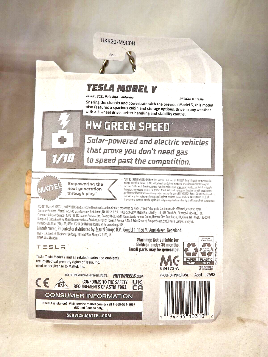 HOT WHEELS TESLA Model Y 2024 Hw Green Speed 3/10 EUR 4,90 - IT