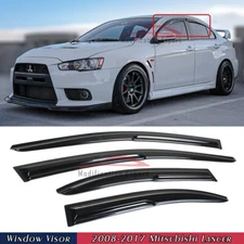 For 2008-2017 Mitsubishi Lancer EVO X JDM Mugen Style Window Visors Rain Guards